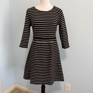 Boden 3/4 Sleeve Striped Cotton Mini Dress Size 8R‎
